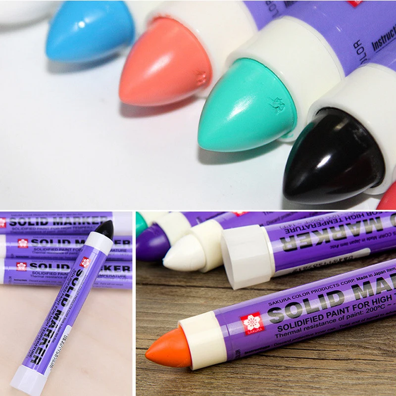 1Pcs Sakura Japan Solid Paint Pen, Waterproof and High Temp XSC Industrial Tire Marker, Permanent Office Equipment