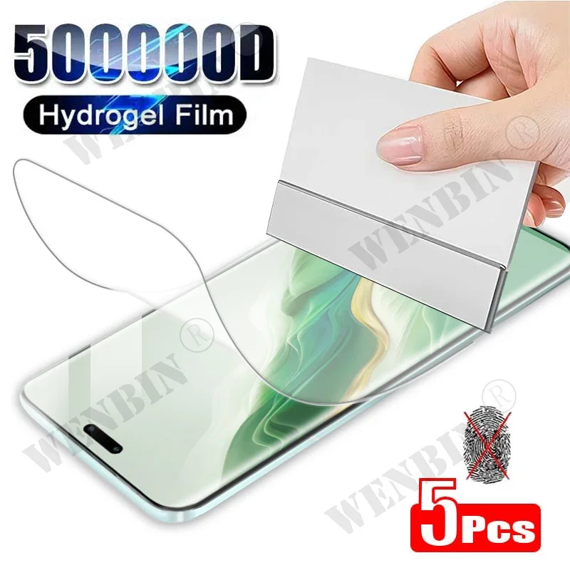 5 Piezas Película de Hidrogel para Honor Magic 8 7 6 5 Pro Lite 500 400 300 200 Pro Lite X9A X8A X8B X9 X8 Protector de Pantalla Cobertura Completa