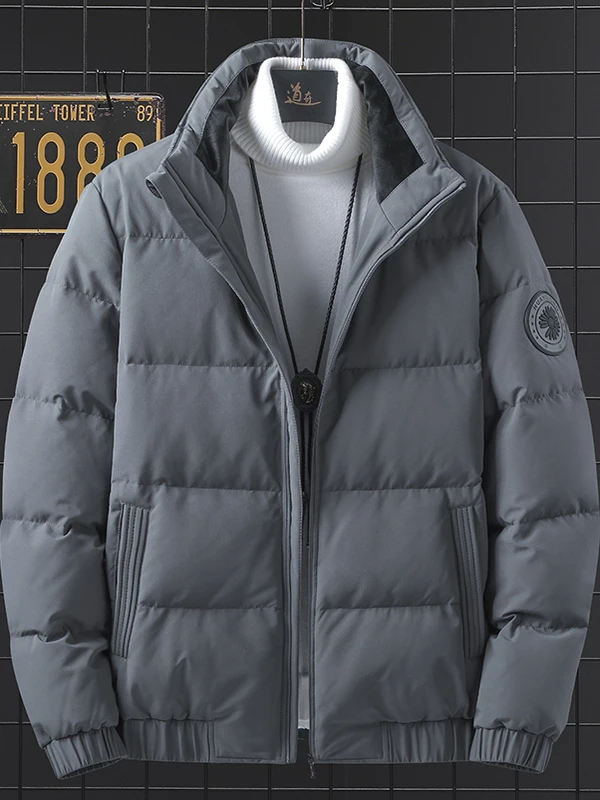 

Thiened Du down Puffer Jaet Men's New Faion plus Size Loose Outerwear Winter Coat Stand Collar Youth ular Sle