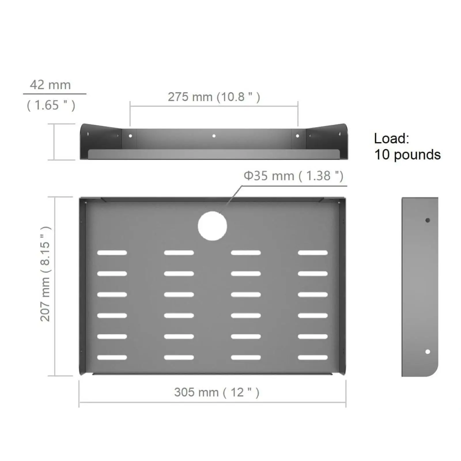 

Metal Floating Shelf, Easy to Install, Modern Practical Heavy Duty Metal Wall Mounted Storage Bracket for AV Router DVD Player