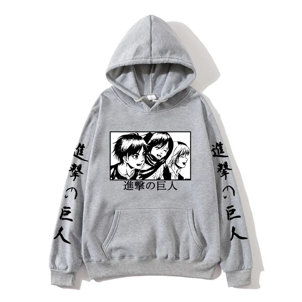 Attack On Titan Sweatshirt Eren Yeager Hoody Mikasa Ackerman Pullovers Anime Graphic Plus Size Hoodie Women Sweatshirts Clothes