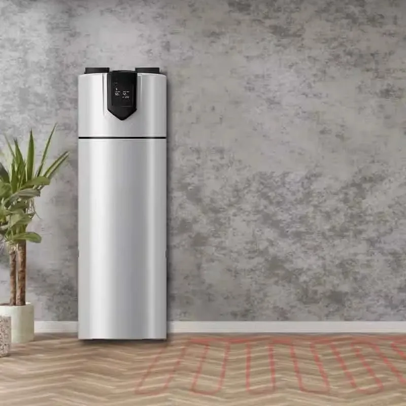 All-in-one electric heat pump water heater for residential heating and hot water, energy saving and low power consumption