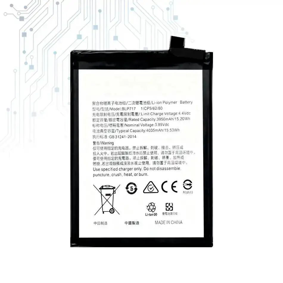 Para Oppo Reno Z Estable BLP717 Bateria de Celular Segura 4035Mah