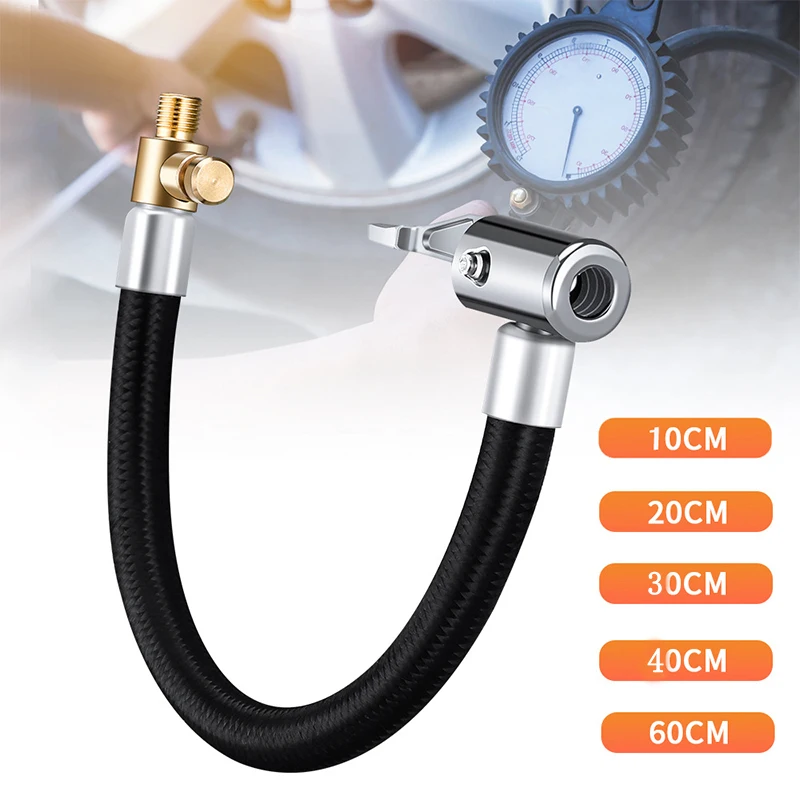 Motorcycle Car Tire Air Inflator Hose Inflatable Pump Extension Tube Adapter Twist Tyre Air Connection Locking Air Chuck