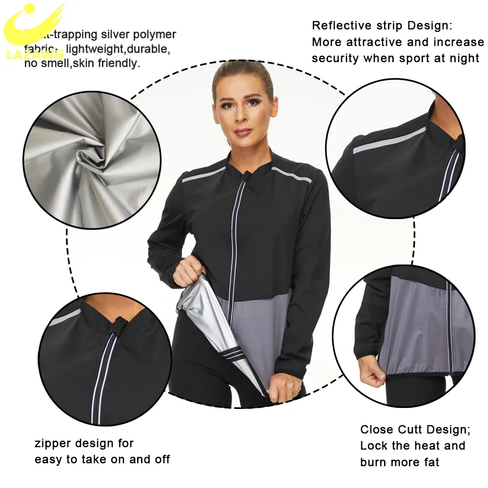 

Weight Loss Jacket Pant Sweat Suit Body Shapers Sauna Set Women Yoga Legging Trimmer Pant