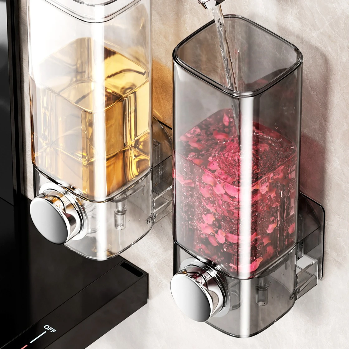 

Настенный дозатор для мыла без сверления, диспенсер для геля для душа, флакон для дезинфицирующего средства для рук, флакон для шампуня с дозатором