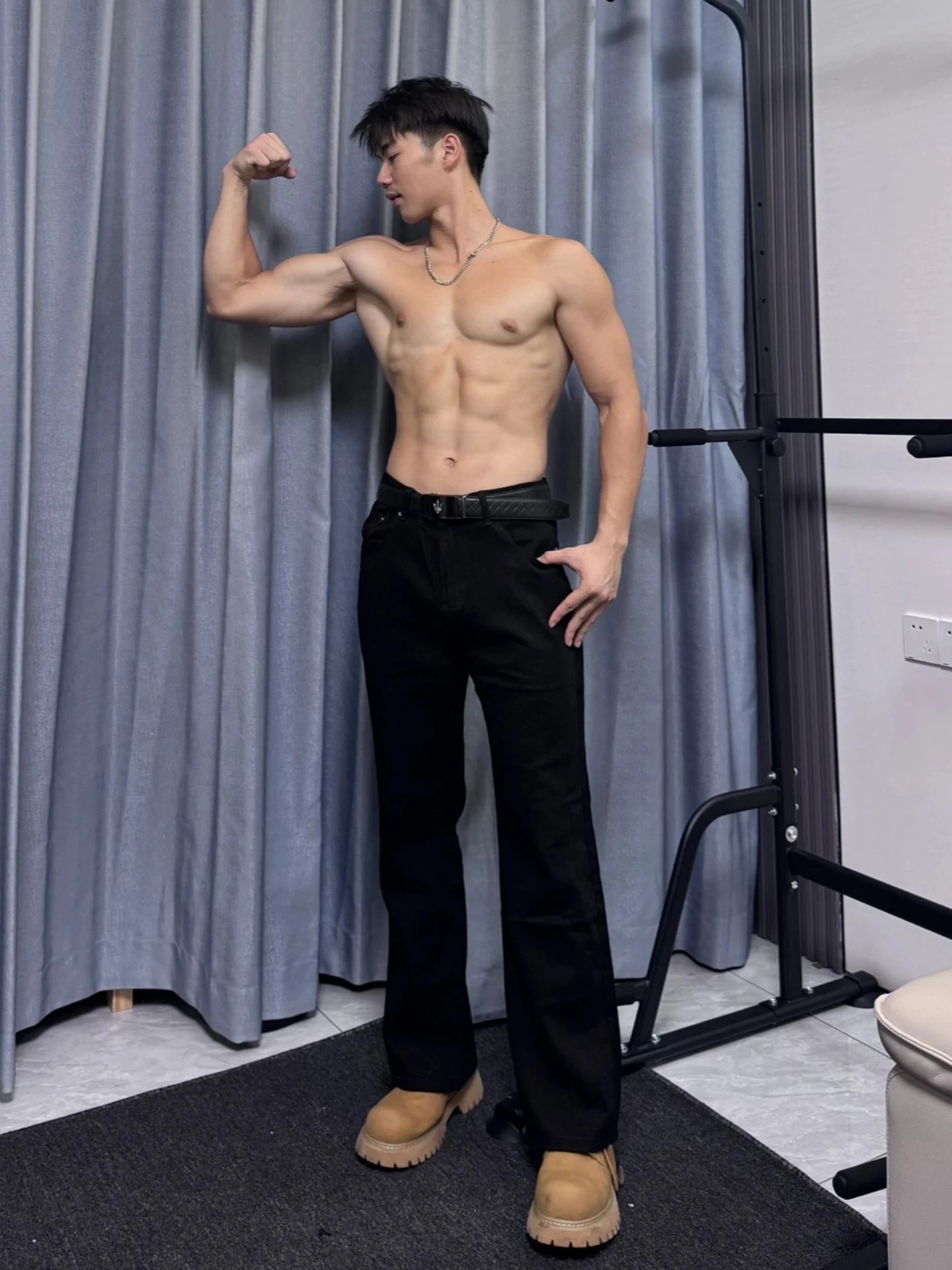 

Cleanfit Bla Men's Jeans mid Waist Straight Leg Slim Fit Bootcut Trousers for Autumn Hard Sle Casual Wear