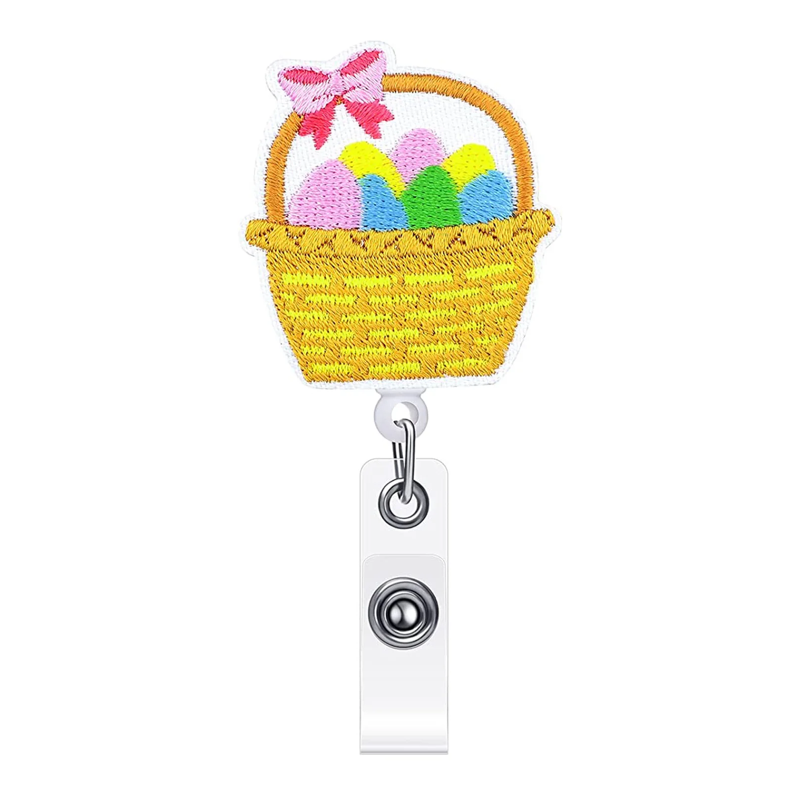 

10pcs/20pcs/lot Free Shipping Felt Badge Reel Easter Egg Basket Office Supply Accessories Badge Holder