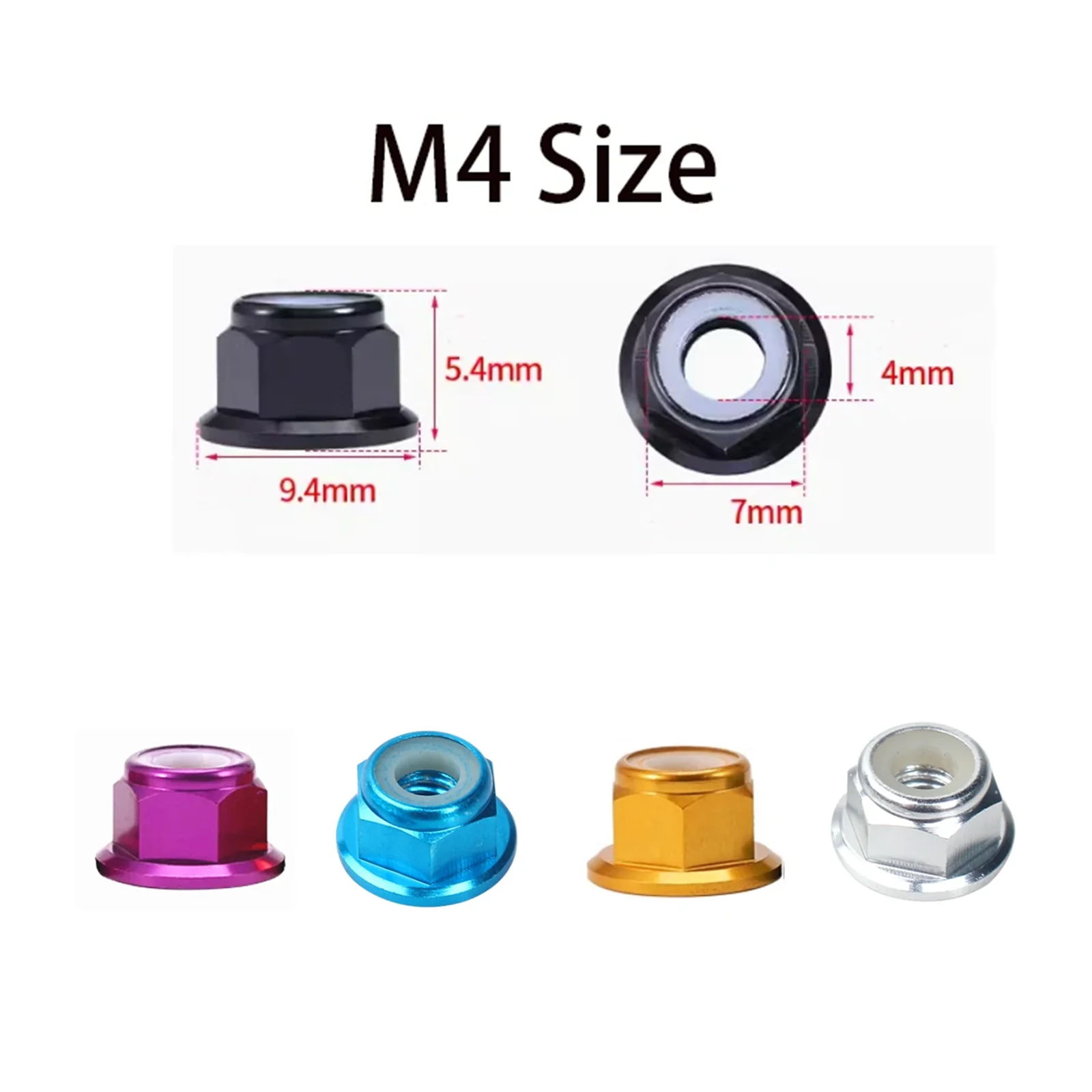 4pcs Metal M4 Wheel Lock Nuts for 1/10 RC Car Crawler Axial SCX10 90046 Capra AXI03007 TRX4 TRX6 Redcat Gen8 MST CFX