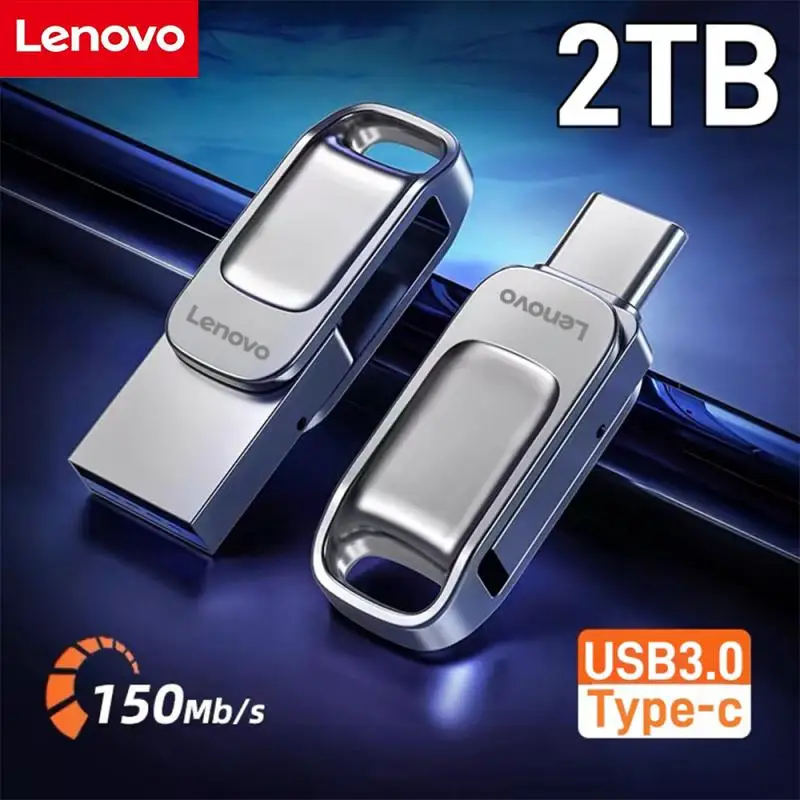 Lenovo 2TB 1TB chiavette USB USB 3.0 Metal Flash Drive Type-C Pendrive ad alta velocità memoria USB portatile impermeabile per PC da tavolo