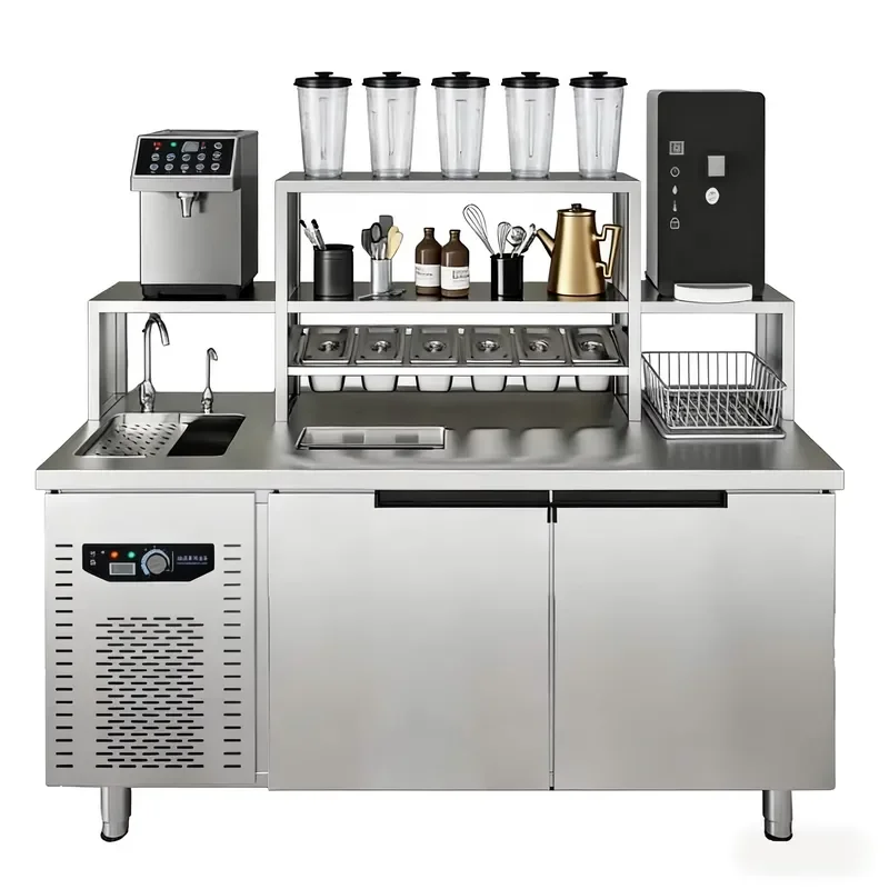 New Commercial Stainless Steel Snack Machine Counter Space Saving for Industrial Coffee Milkshake Bubble Tea Kitchen