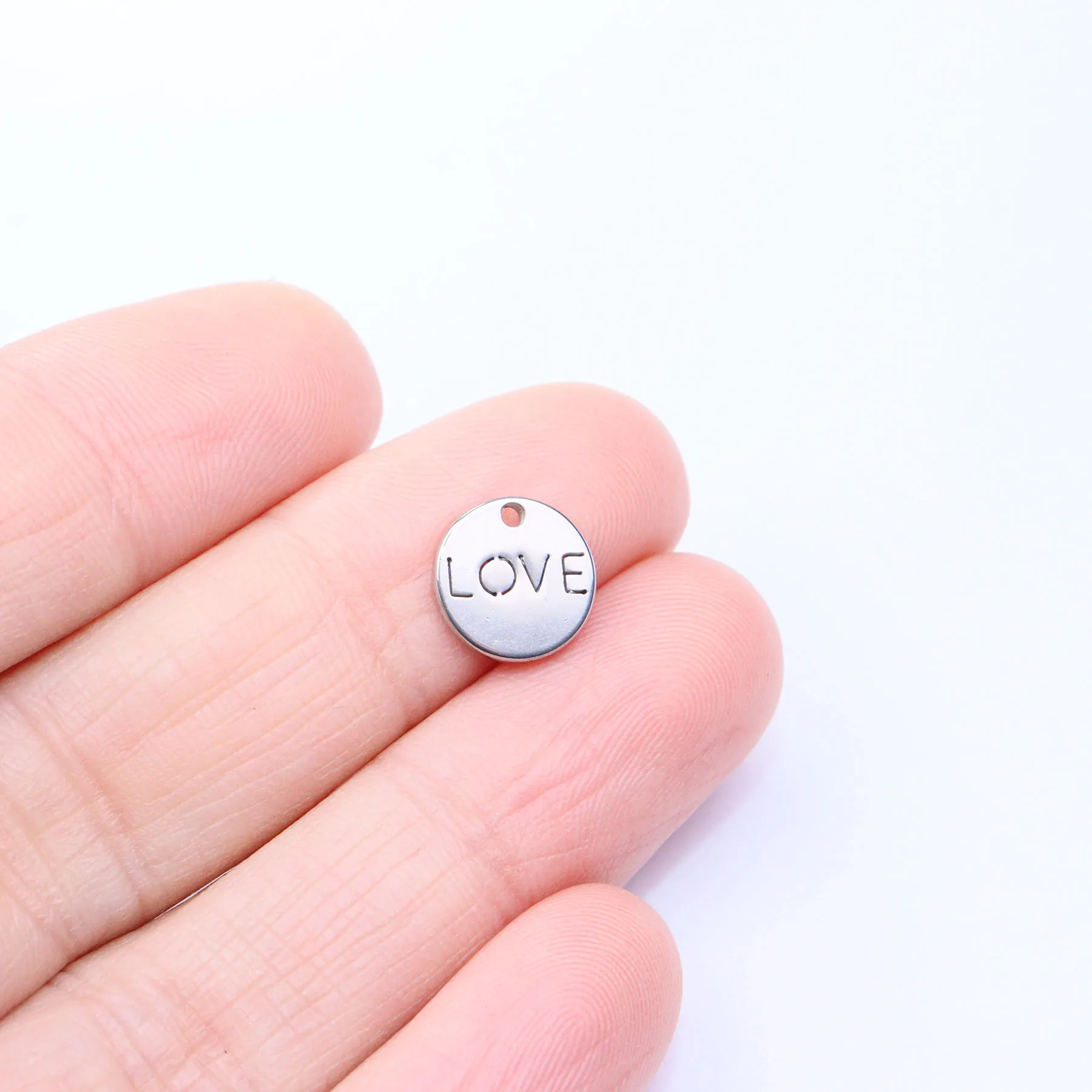 10 Uds. De acero inoxidable, Mini amor de moda, joyería DIY, collar, fabricación a mano, alta calidad, chapado al vacío, resistente al agua