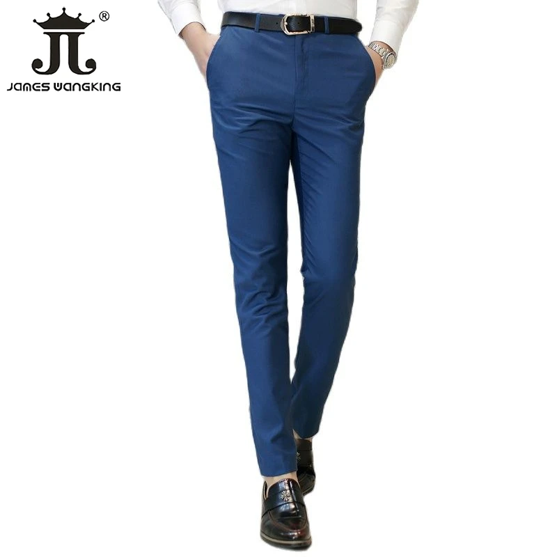 M-6XL Men\'s Fashion Boutique Business Office Suit Pants Male Pure Color Casual Pants Formal Groom\'s Wedding Dress Pants Trousers