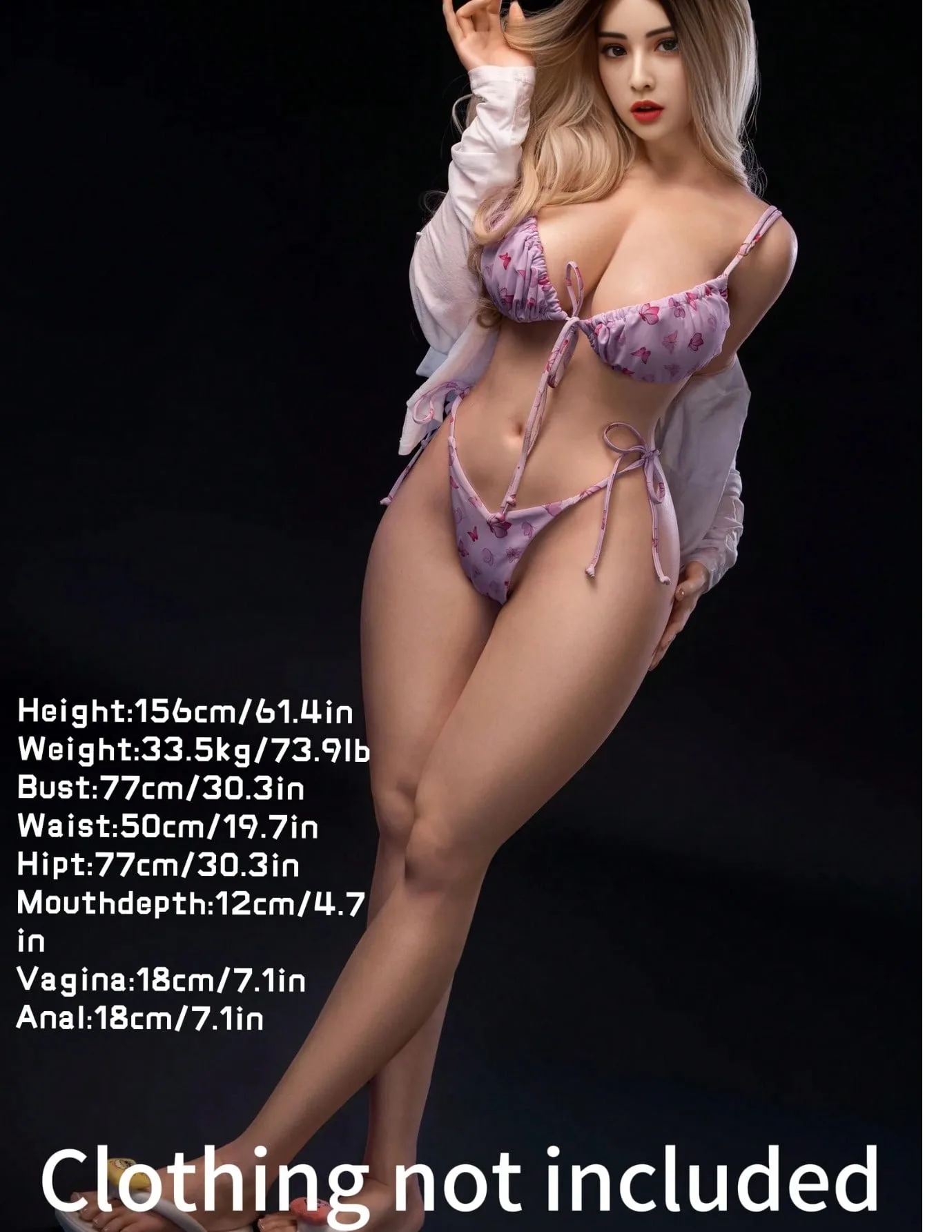 Boneca TPE de ação perfeita de 140 CM/156 CM, ossos resistentes, poses versáteis, maquiagem requintada, pele delicada, adequada para fotografia,