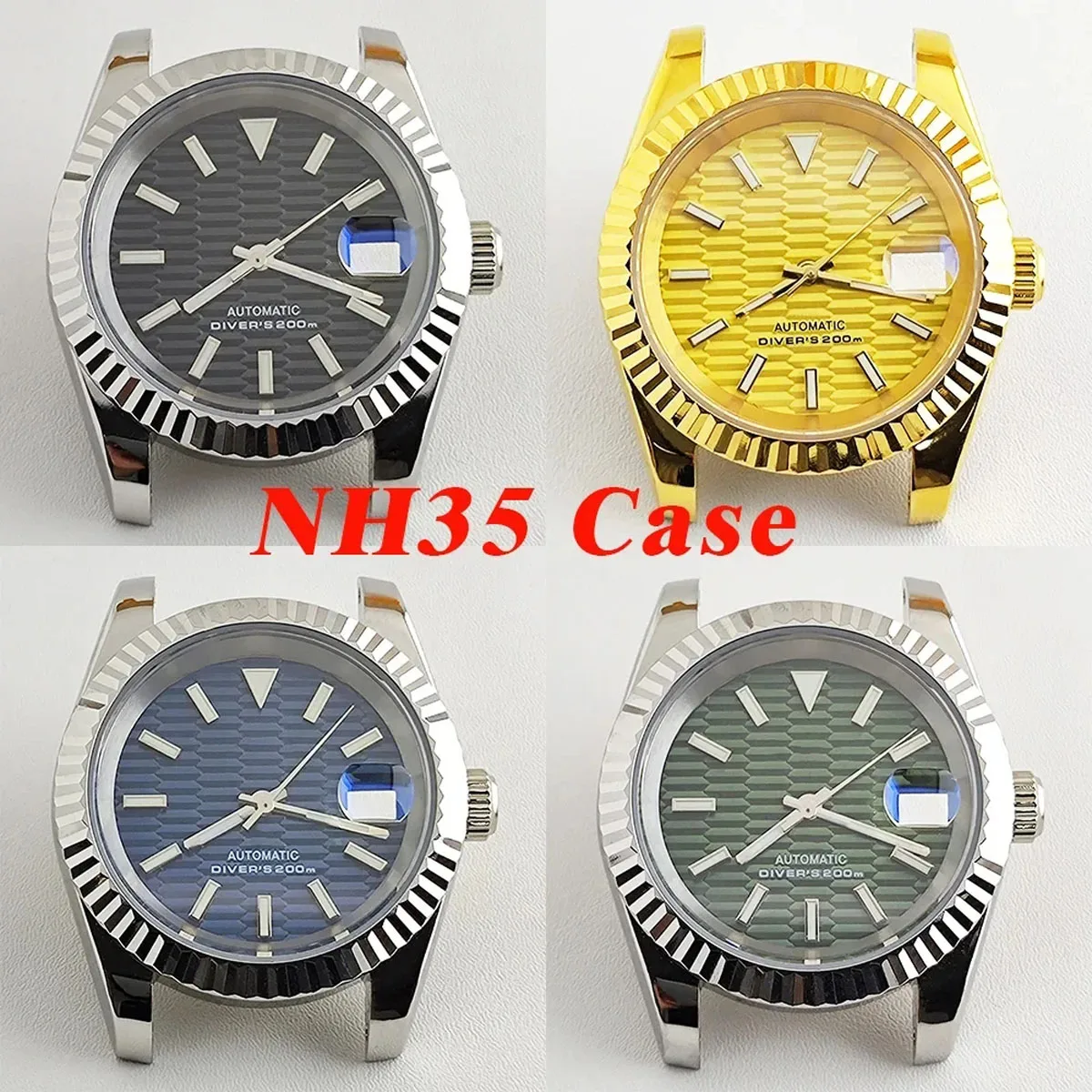 

36mm/39mm NH35 case automatic mechanical watch sapphire glass men watch for NH35/NH36 movement watch accessories repair tool