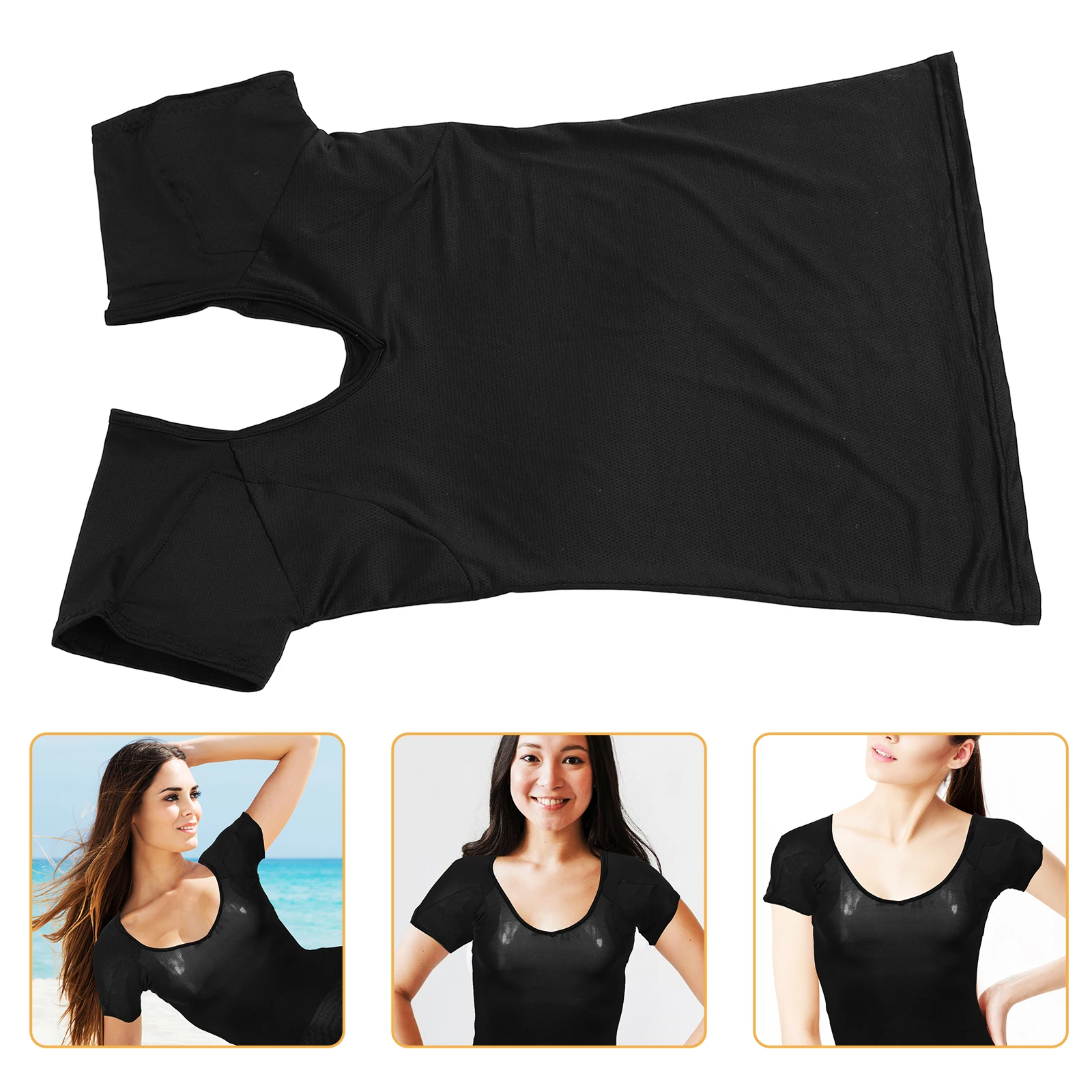 

Breathable Sweat Proof Underarm Pad T-Shirt Unisex Undershirt With Absorbent Pads Skin-Friendly Polyester For Outdoor Activities