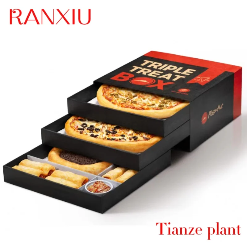 

Custom Restaurant Food Grade Customizable Three Layers Corrugated Pizza Box 32x32x4