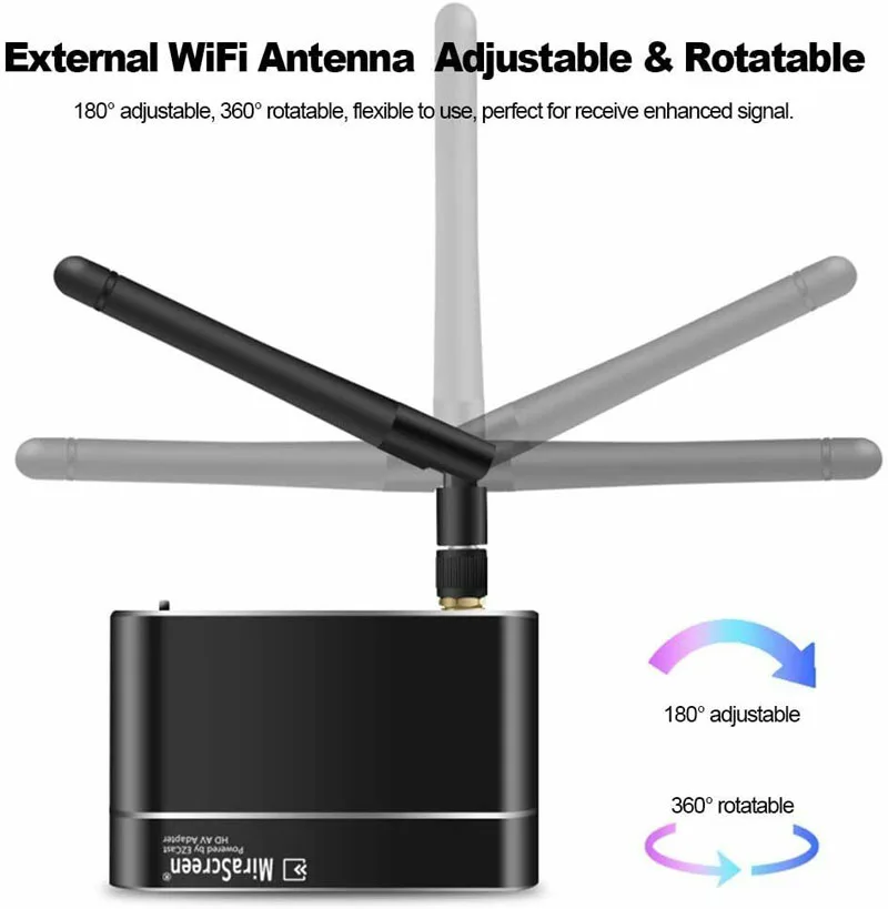 

Mirascreen X6W Plus Wireless Car TV Stick Miracast Airplay DLNA Screen Mirror Wifi Dongles HDMI + VGA +RCA AV Android IOS