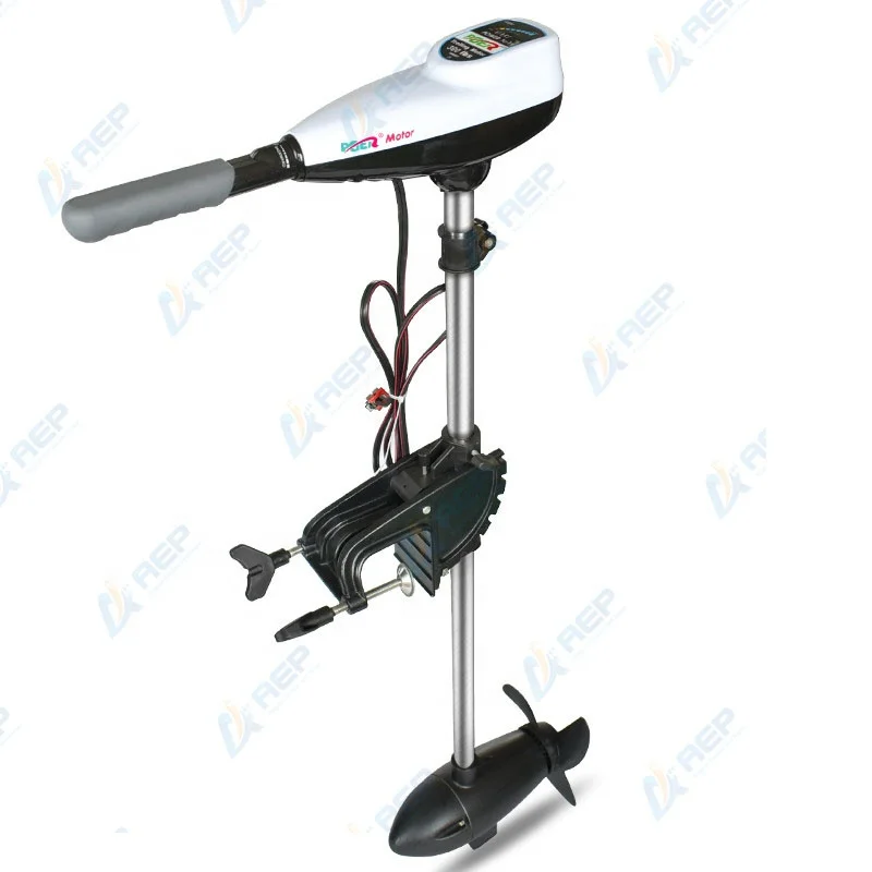POER 24V DC Brushless Clamp Bracket Mounted Trolling Electric Outboard Motor With Battery Capacity Indicator For Kayak Fish Boat