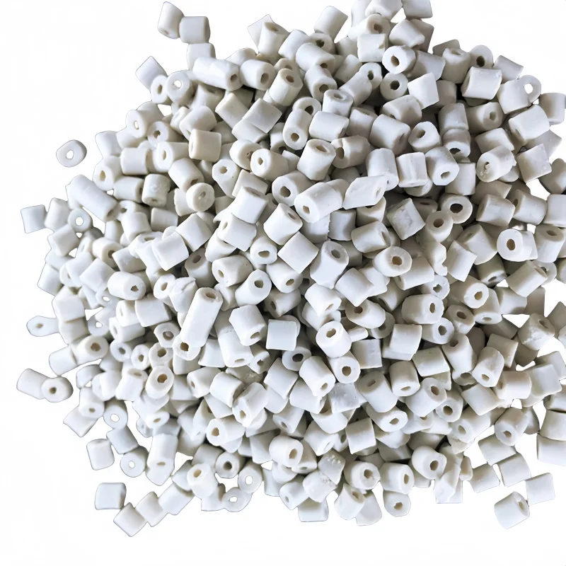 1 كجم حلقات راشيج سيراميك 6 × 6 × 2 مم تعبئة التقطير حمض الهندسة الكيميائية التجريبية والقلويات ومقاومة التآكل