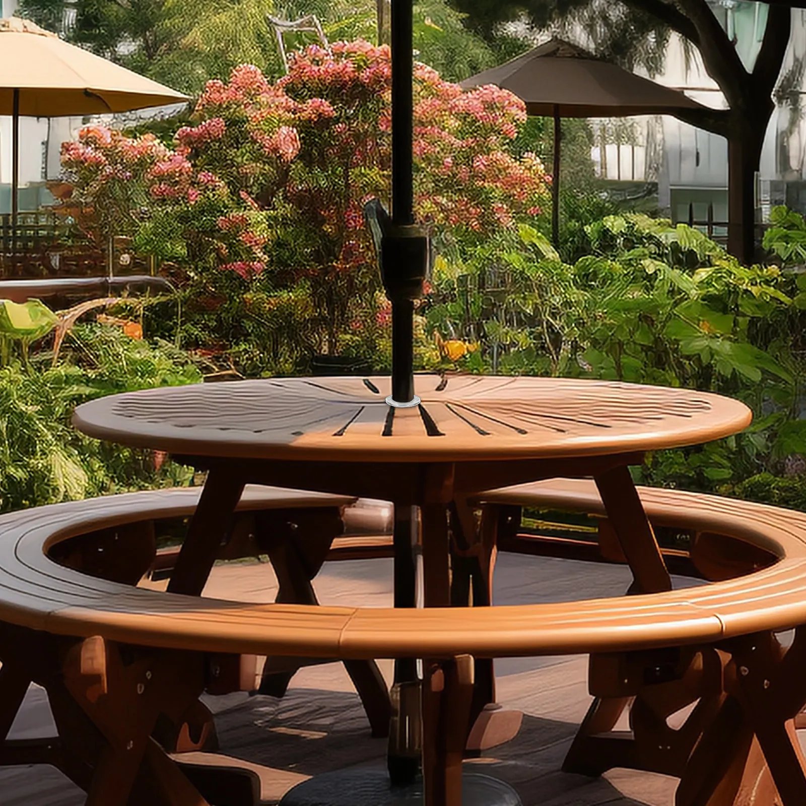 2Sets Premium Silicone Umbrella Ring Caps Set Scratch Dent Proof Umbrella Pole Protector for Outdoor Patio Glass Tables Sunshade