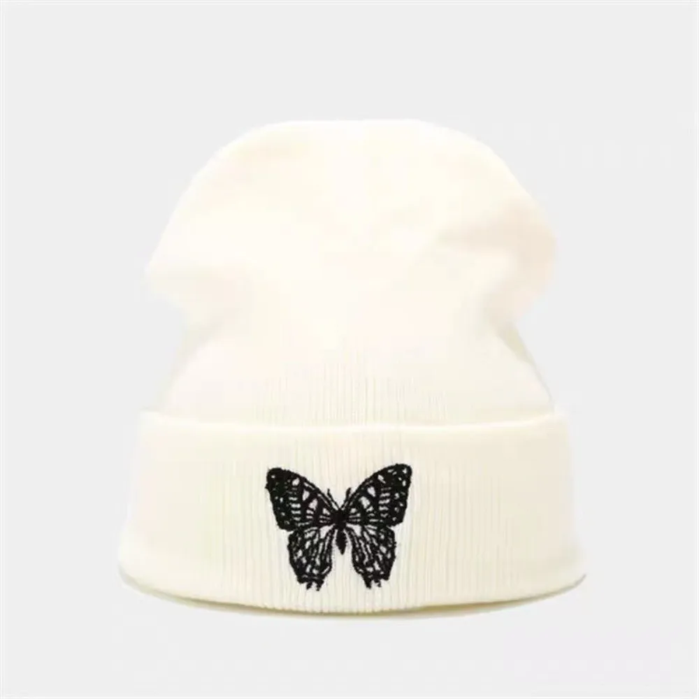 

Winter Warm Embroidered Beanie Cap Windproof Ear Protection Ski Bonnets Hat Solid Color Soft Hip Hop Hat
