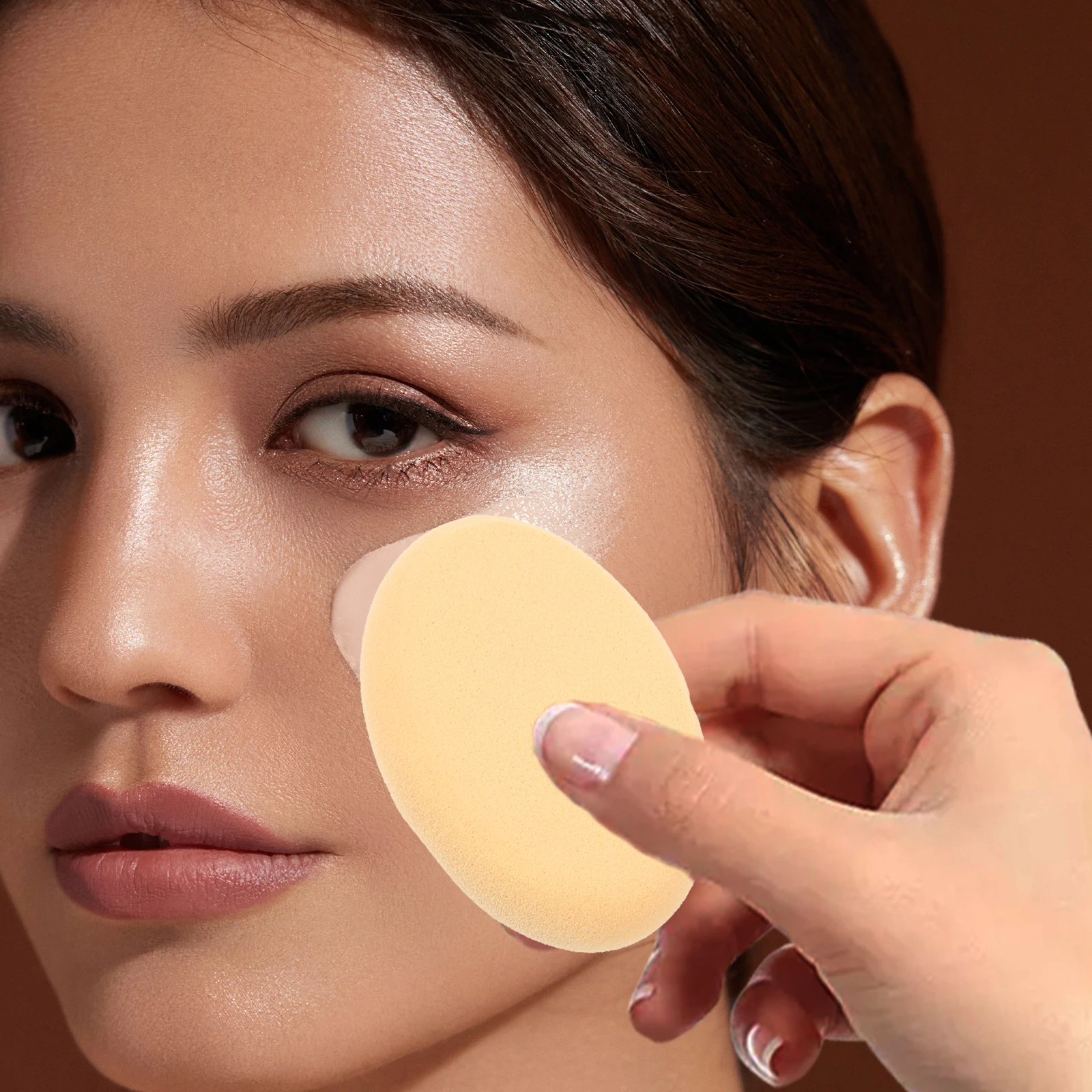 

5pcs Oval Makeup Powder For Cream Blusher Foundation Multipurpose Pads Durable Soft Daily Use Gift