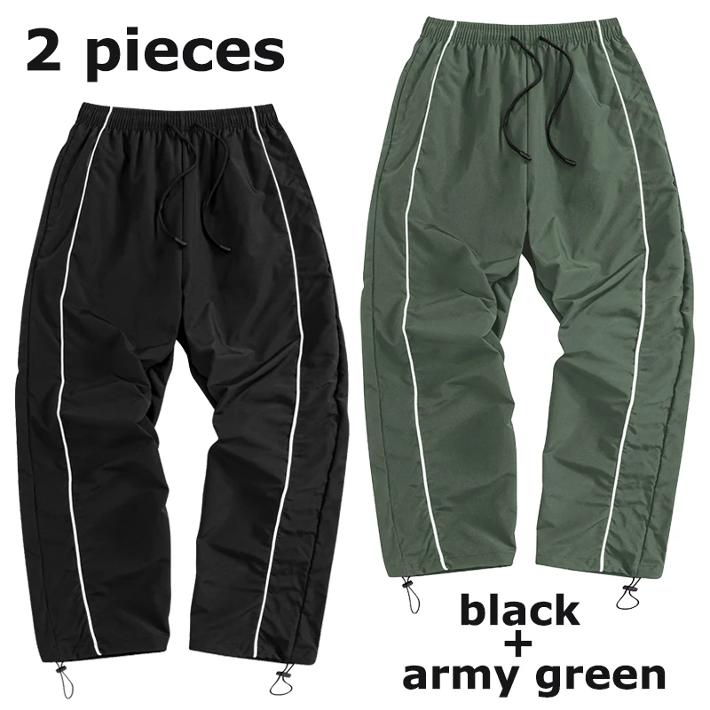 Trendige, sportliche Herrenhose mit Linien, Fitnessstudio, Workout, Laufhose mit Seitentaschen, sportliche, schnell trocknende, atmungsaktive Jogginghose