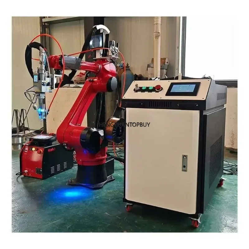 Seam Tracking System Laser Hine With 6 Axis Arm On Wheels Aluminum Steel Metal Welding Work Station