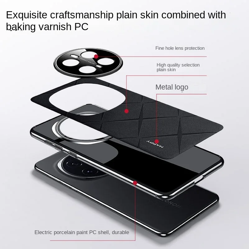For Honor Magic 7 Pro Luxury Leather Plating Frame Case for Huawei Honor Magic7 Pro 6pro Magic 6 RSR Protect Shockproof Bumper