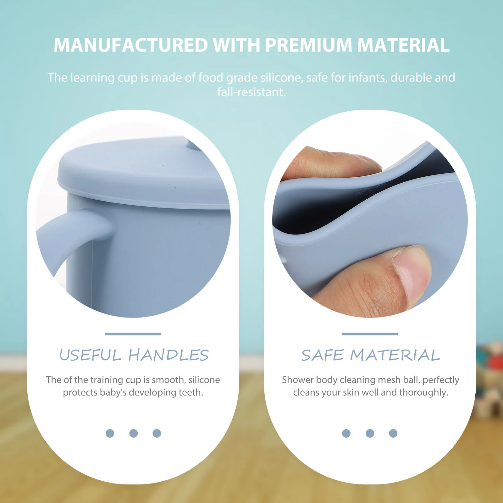 

1 комплект, детская обучающая детская чашка для воды против падения, пищевая силиконовая детская тренировочная чашка, эргономичная ручка, прочная питьевая чашка для малышей