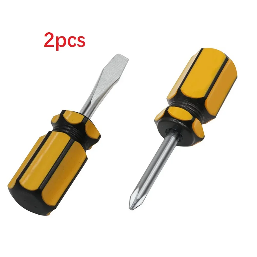 Brand New Limited Spaces Screwdriver Cross Word PVC Material Repairment Single Use Slotted YellowSilver