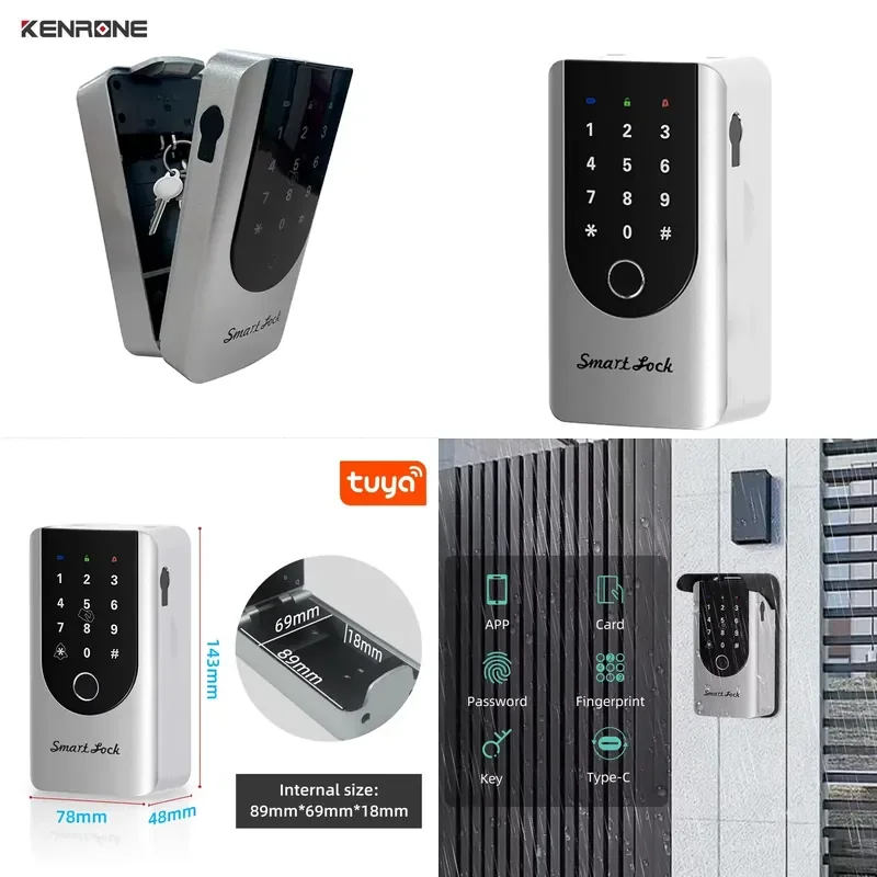 2026 Electronic Security Smart Waterproof Protection Key Storage Box Rfid Card Digital Password Fingerprint Intelligent Home