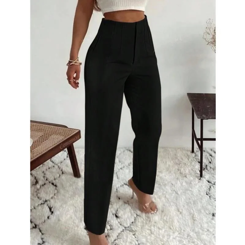 

Slim Fit Pants with kets Trans-Border Model Side Pleat orts Vintage Sle Ciwalk Nine Points Elastic Micro Stretch
