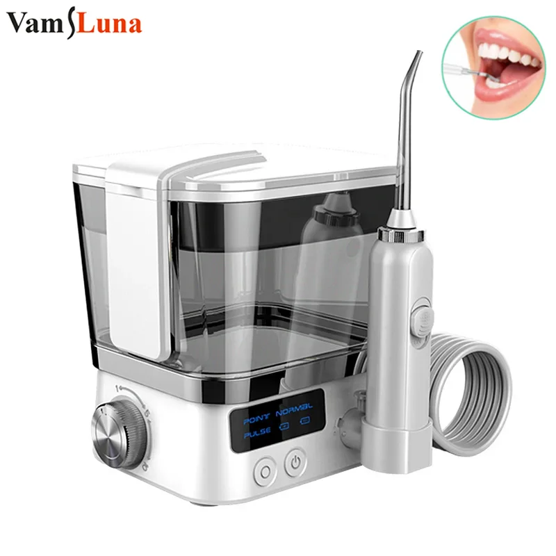 Portable Dental Oral Irrigator Oral Hygiene Water Flosser 4 Jet Tips Nozzles 10 Modes Water Clearner with 600mm Water Tank