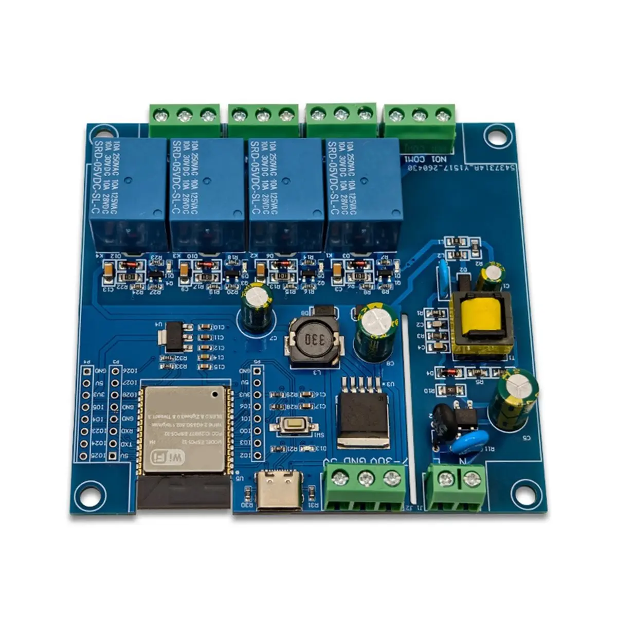 update. ESP32-C5 4-CH Relay Module WiFi 6+Bluetooth AC/DC Powered Wireless Smart Home IoT Development Board