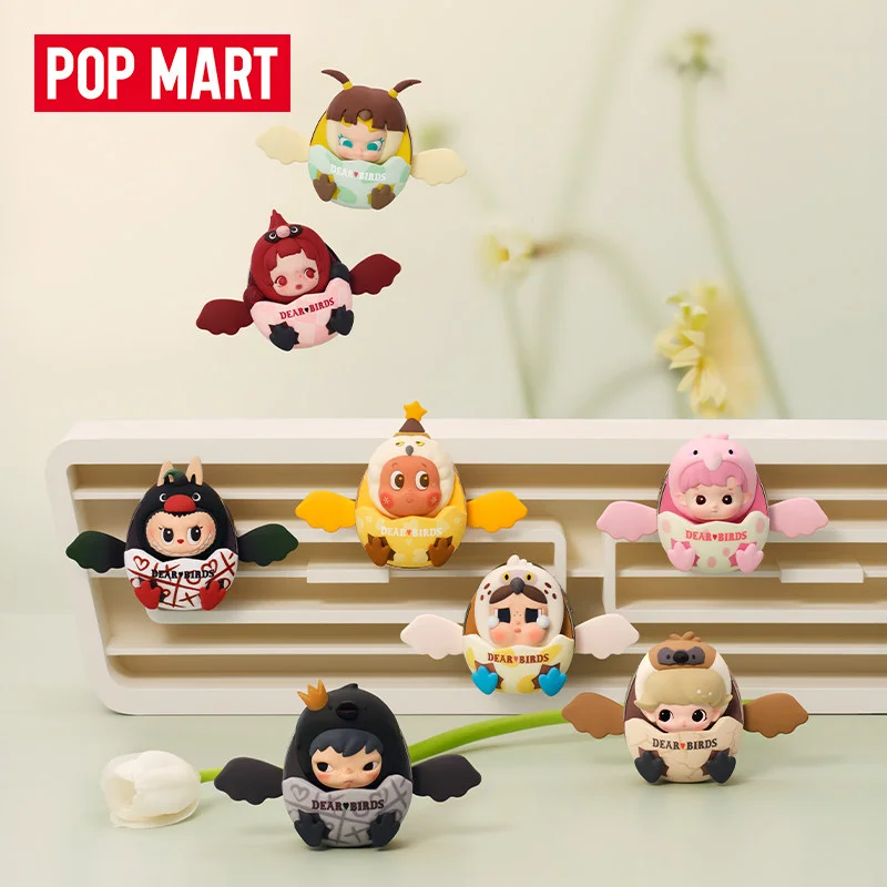 

Genuine POP MART Labubu Dear Birds Series Car Air Freshener Blind Box More Than Words Anime Figure Hirono Mystery Box Model Gift