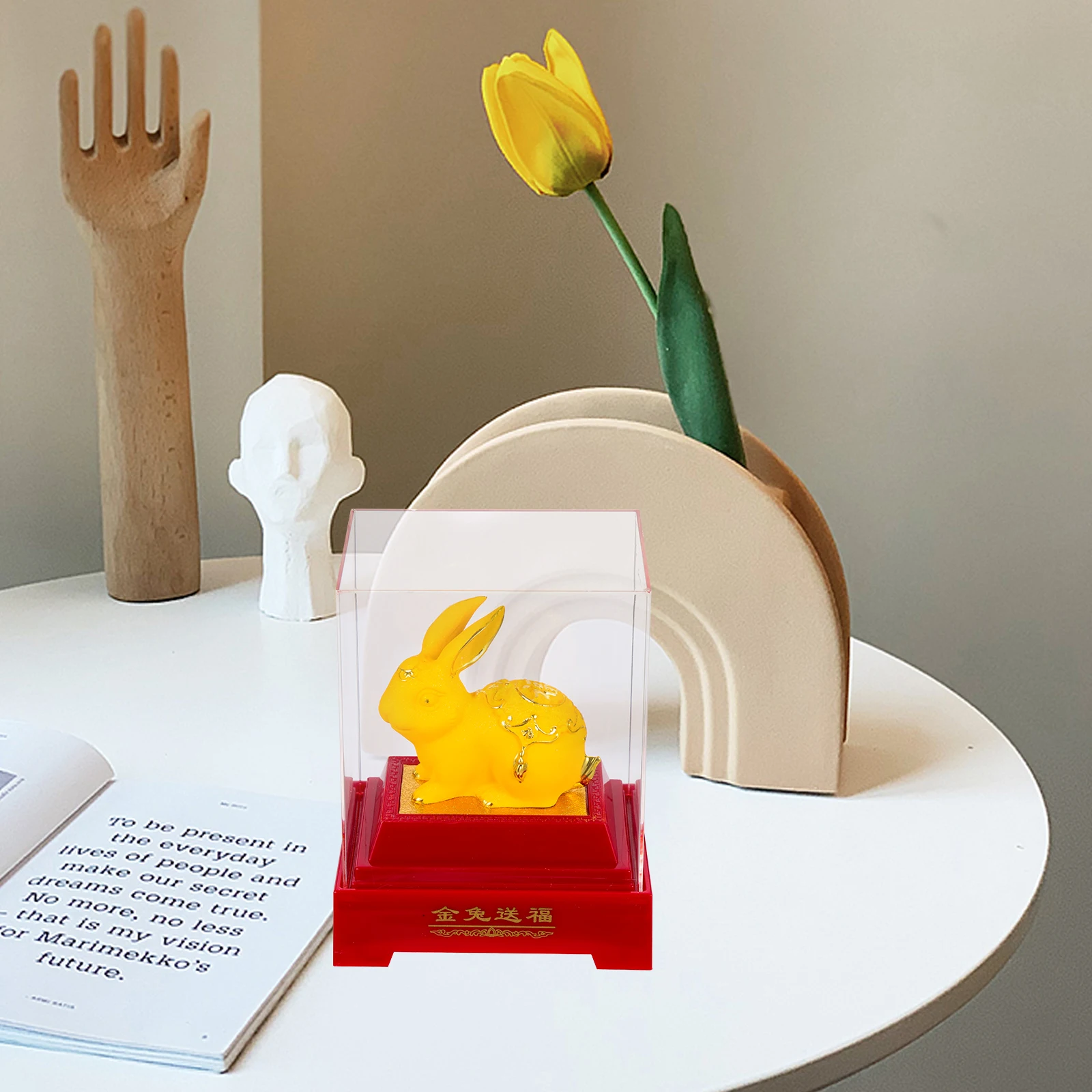 

Accessories Golden Rabbit Ornaments Figure Tray Resin Outdoor Statue Decoration