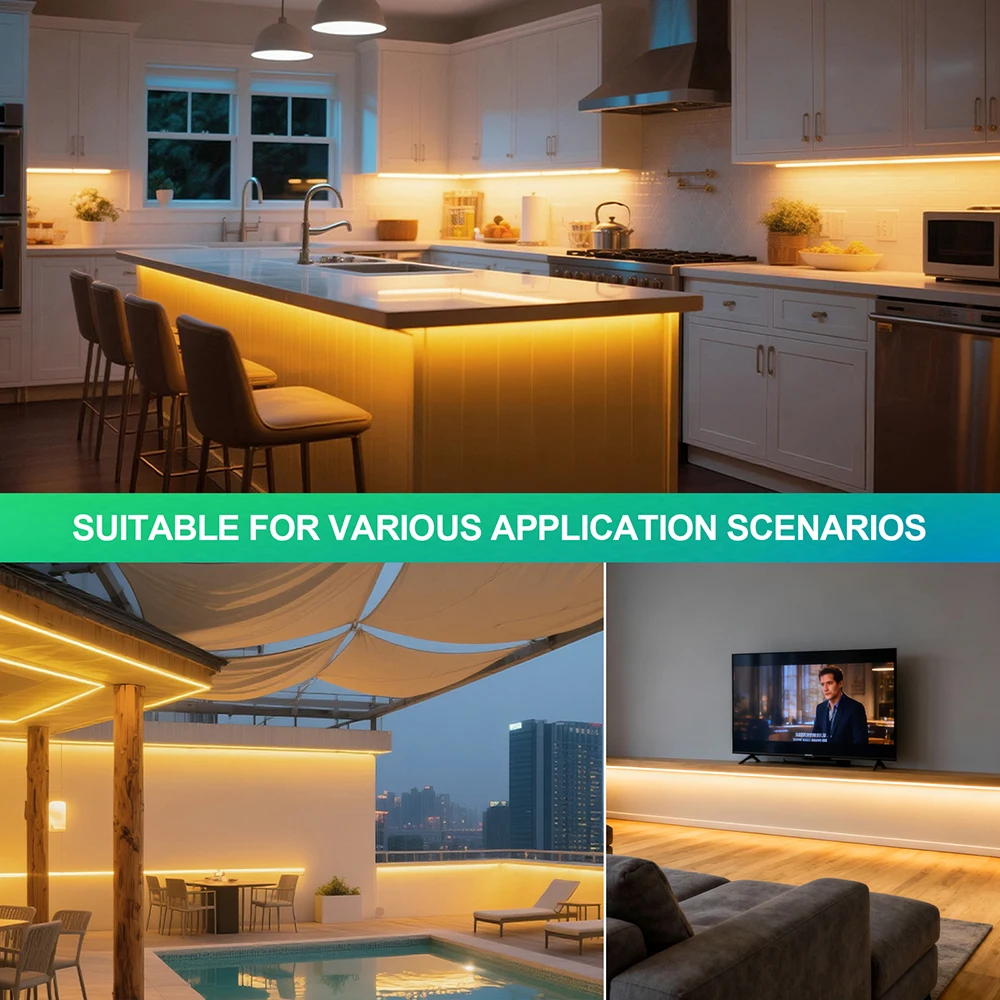 220V WIFI Bluetooth Dimmable LED Neon Strip Light 23key Remote Wall Touch Power Kit Waterproof 288LEDs/M Flex Home Decor Lamp view 6