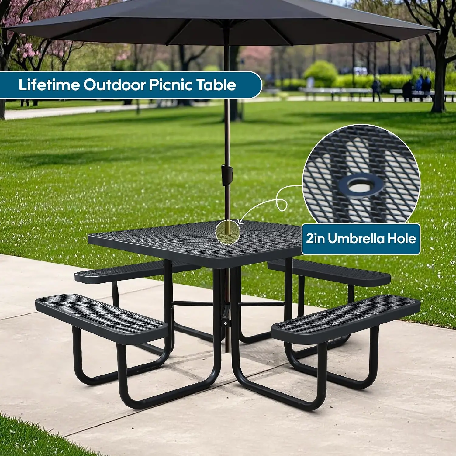 8-Person Picnic Tables for Outdoors, Industrial 46