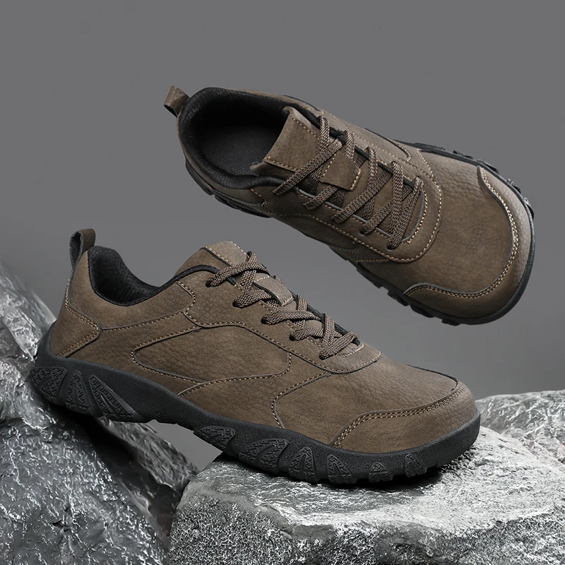 New Wide-toe Men's Shoes Casual Soft Sole Wide-Toe Shoes Walking Sneakers Outdoor Breathable Mesh Barefoot Shoes Large Size 48