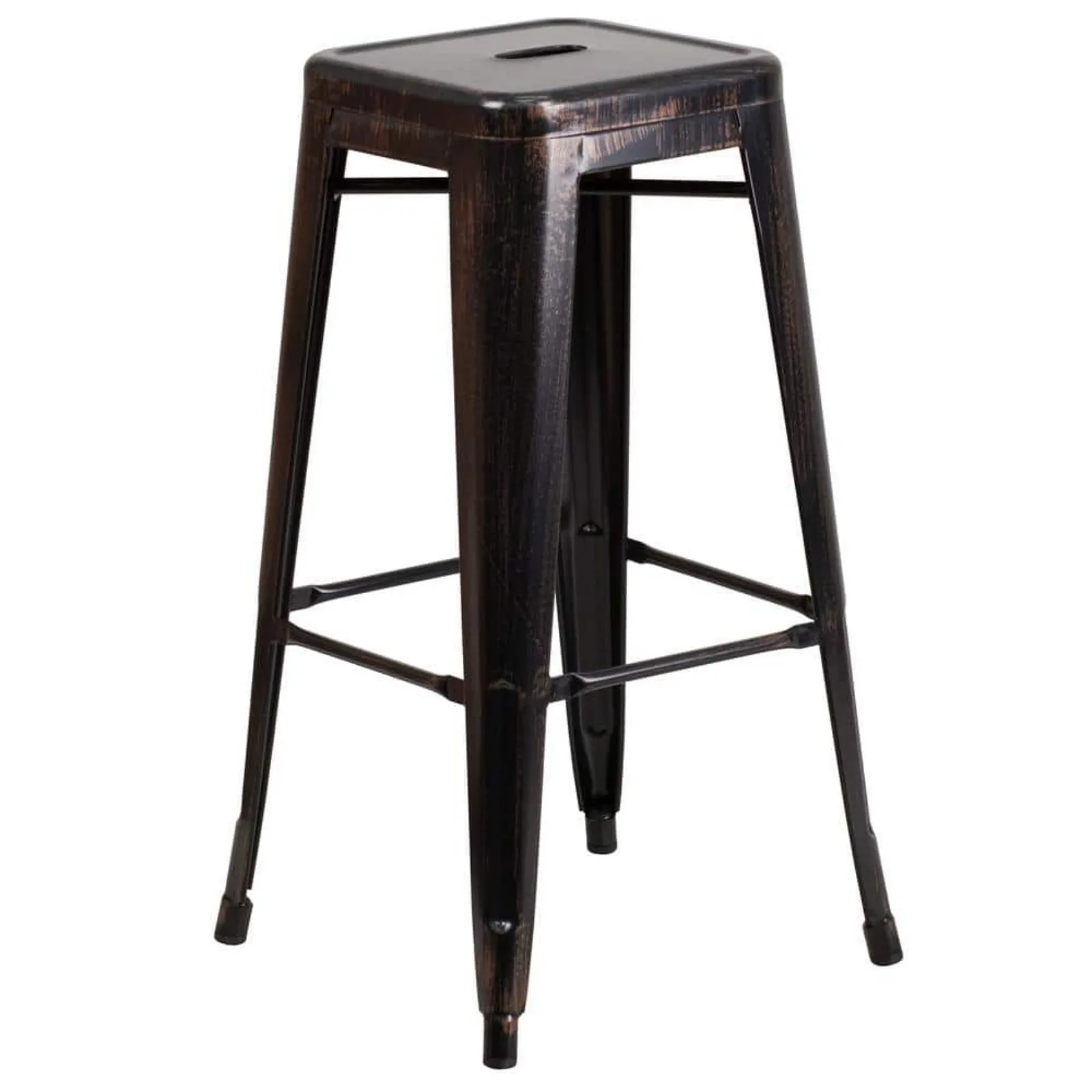 

US 30 in. Black Metal Backless Bar Stool with Square Seat