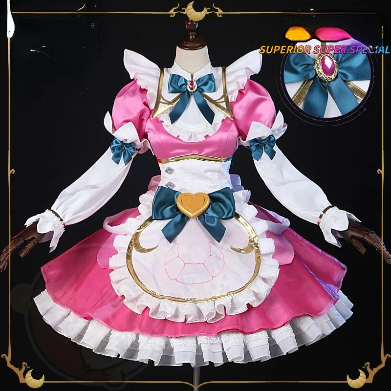 

Game LOL Cafe Cuties Soraka Cosplay Costume Game Cos LOLs Cosplay Soraka Maid Costume with Cosplay Wig