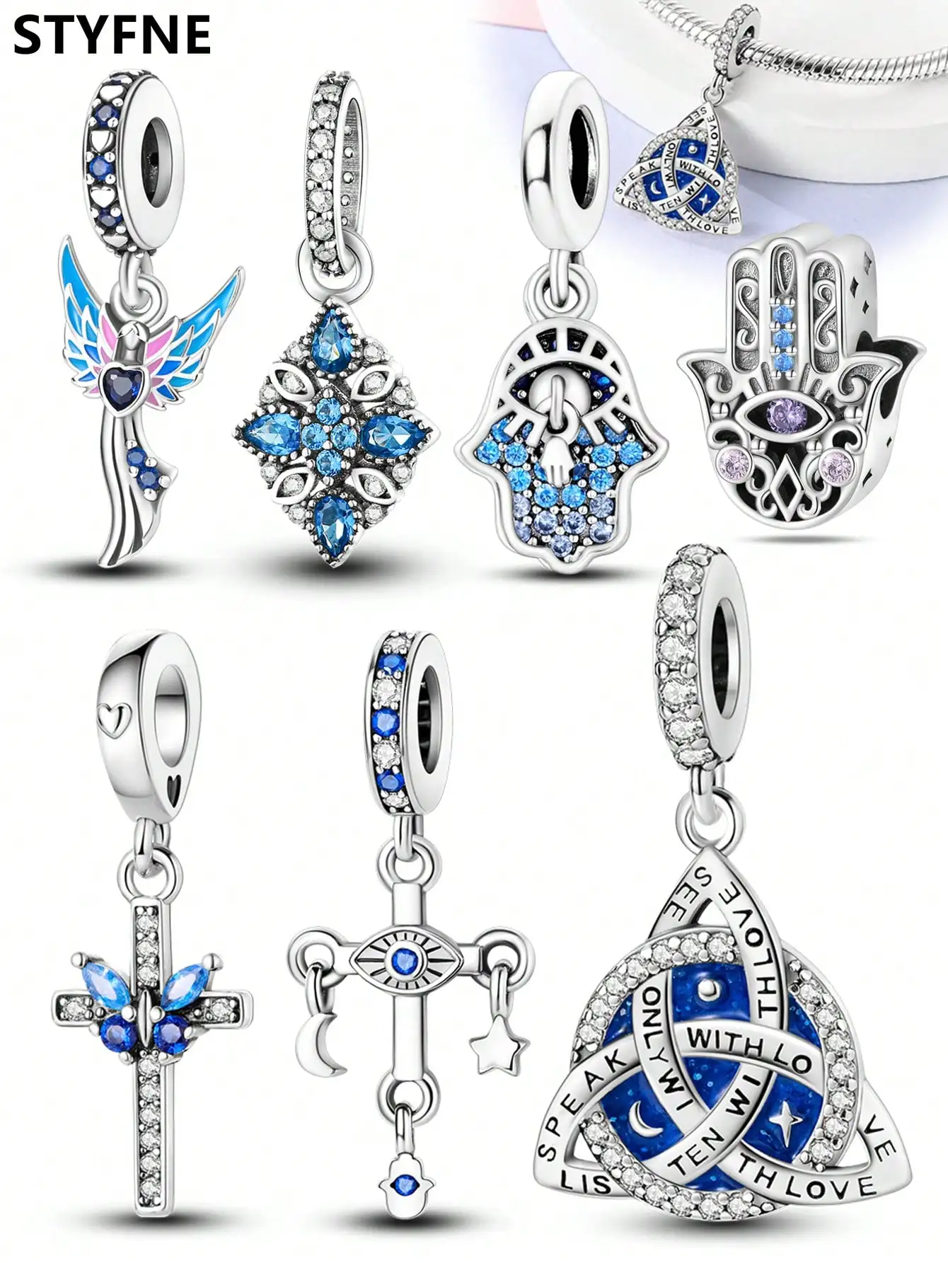 Charms Plata Religious Cross Beads Charm Silver Plated Fit Charms Silver 925 Original Bracelet for Jewelry Making DIY Charm