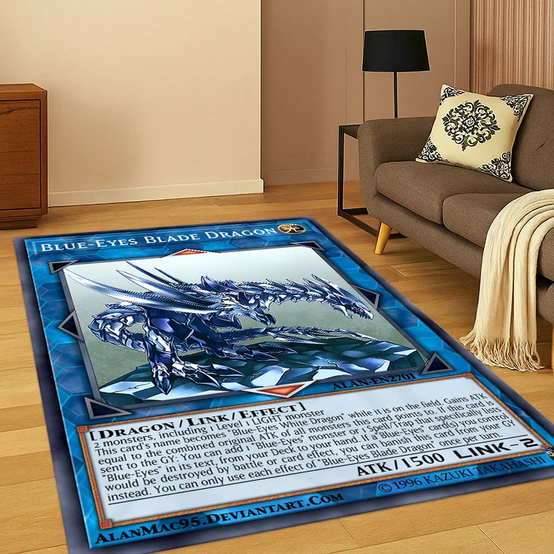 Anime Yu-Gi-Oh Monster Card Cartoon Carpet Rug for Bedroom Living Room Sofa Doormat Home Decor,Kid Game Area Rug Non-slip Gift