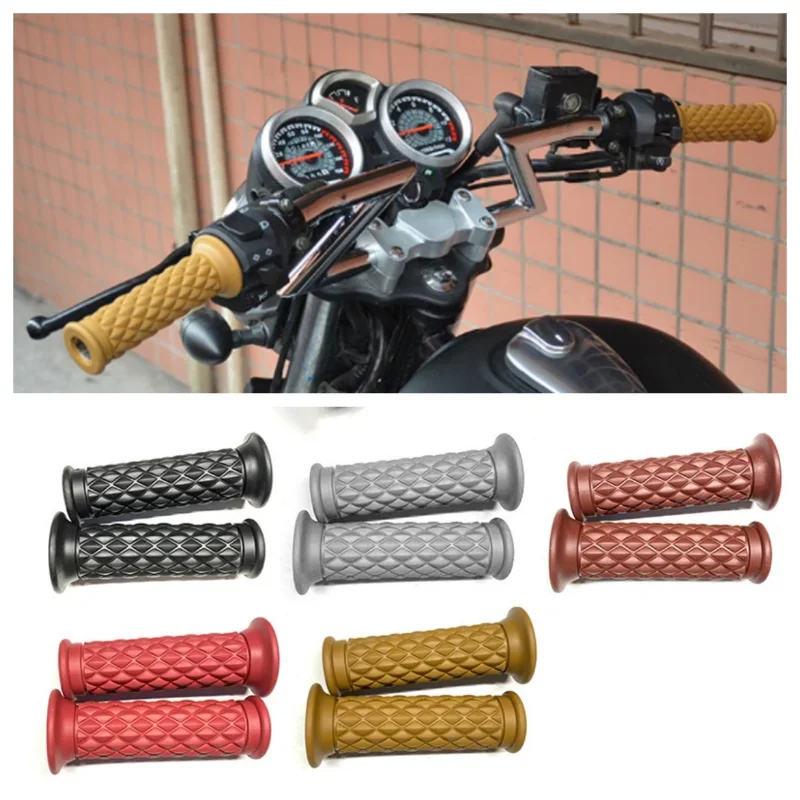

22mm 24mm Universal Motorcycle Handlebar Retro Motorcycle Handle Anti-Slip Rubber Handlebar Grip
