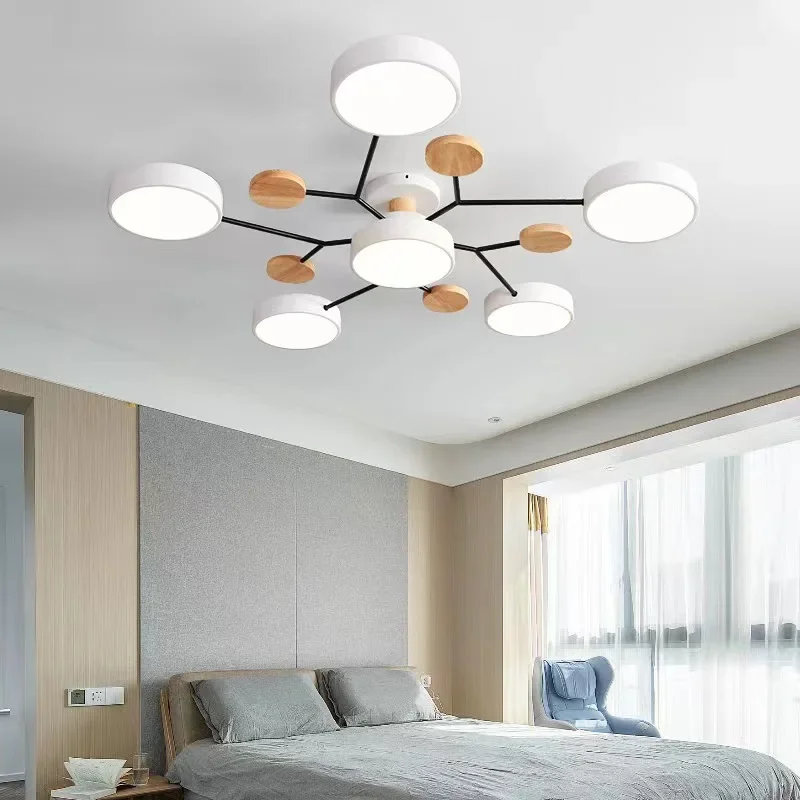 Retro Nordic Minimalist Four Head Six Head Restaurant Lighting Living Room Bedroom Lighting Room Ceiling Light Cross border