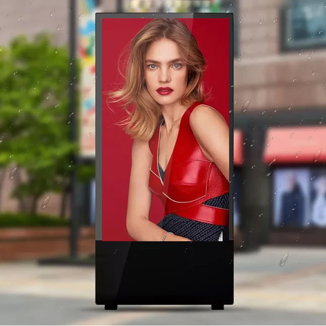 43 55 Inch Customized Portable Mobile Outdoor Movable Display Android Digital Signage Totem