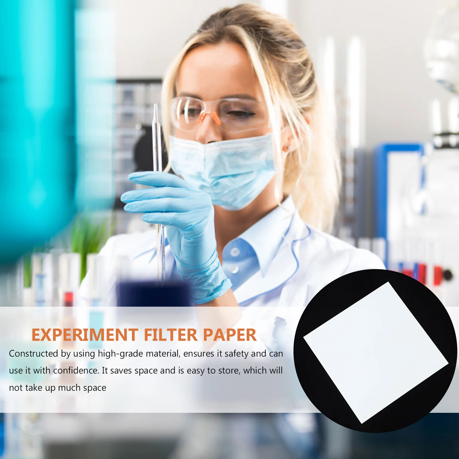 30 folhas de papel de filtro de laboratório, papéis de laboratório qualitativos absorventes para filtragem de experimentos absorventes