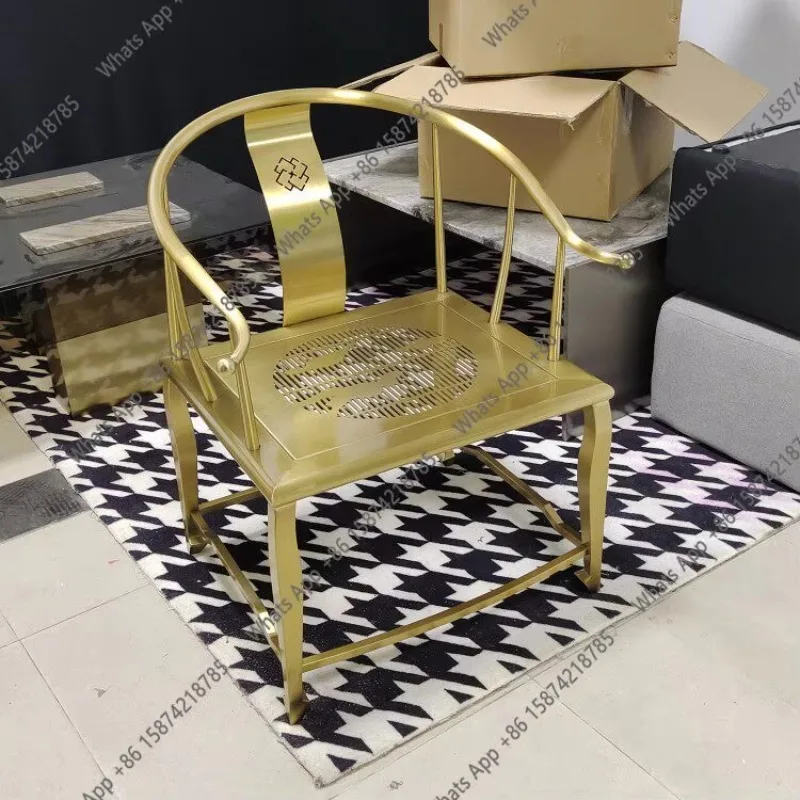 X30 Italian Light Luxury Stainless Steel Armchair Master Chair Living Room Home Modern Taishi Official Hat Zen Chair